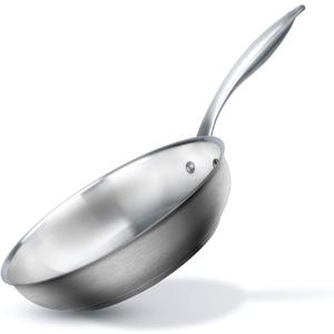 Duxtop Tri-ply Stainless Steel Frying Pan with Stay-Cool Handle, Professional 8 inch Fry Pan with Induction Magnetic Bottom, Healthy Small Skillet, Dishwasher and Oven Safe