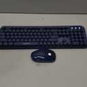 Wireless Keyboard and Mouse Combo with Switch Button- 2.4GHz Cordless Typewriter Keyboard | Auto-Sleep | USB Receiver for Windows PC/Laptop - Dark Blue