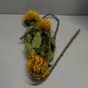 Hollyone 3Pcs Yellow Artificial Fall Flowers Spider Mum Flower 28.3'' Long Stem Fake Chrysanthemum Flowers Leucospermum Cordifolium Arrangement Faux Pincushion Flowers for Office Bouquet Home Decor