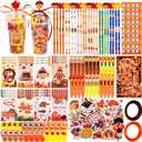 LiYiQ 247 Pcs Thanksgiving Party Favors Return Gifts for Party, Student Stationery Gifts from Teacher, Pencil Erasers Notebooks Stickers for Classroom Birthday Goodie Bags Rewards Prizes