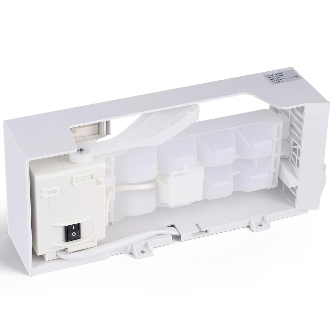 Upgraded W11700250 W11359448 W11546935 W11633658 Ice Maker Assembly Compatible with Whirlpool Kenmore Amana Maytag, Replaces AP7019172 | Set Refrigerator Water Supply to 110ml to Avoid Ice Clumping