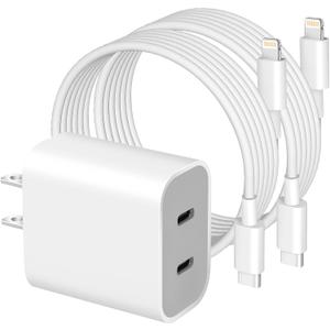 iPhone 14 Super Fast Charger,Dual Port USB C Chargers,iPhone Charger Fast Charging Block,Quick Apple USB C Wall Adapter Plug,2Pack Type C Lightning Cable For iPhone 14/13/12/11/ProMax/MiNi/XR/SE/8Plus (White)