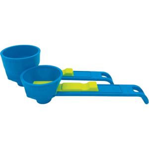 the original measuring scoop + funnel No spill preparation of protein powder, workout & sports drinks, baby formula & kcup refill Mess & Spill free - (Set of 1 & 2 Tablespoon)