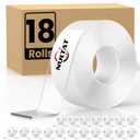NULTAT Strong Double Sided Tape Heavy Duty, Nano Reusable, Removable, Washable Double Stick Tape for Wall, Multipurpose Clear Adhesive High Temperature Tape 1.18" x 120" (180 Feet)