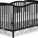 Dream On Me Chelsea 5-In-1 Convertible Crib In Black, JPMA Certified, 53"L x 29"W x 38"H