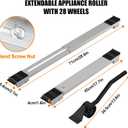 Appliance Rollers With 360 Swive Wheels, Anti Slip Heavy Duty Extendable Mover Tools with 28 Roller & Lifting Lever Tool For Moving Washing Machines, Dryers, Furniture, Refrigerators Base Stand