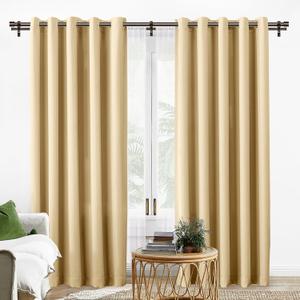 TONIAL1 Inch Double Curtain Rods 140 to 195 Inches, Heavy Duty Decorative Long Drapery Rod for Windows 128 to 190 Inches (5.75 to 11.7 ft) with Classic Cap Finial, Bronze