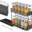 SpaceAid Pull Out Spice Rack Organizer for Cabinet, Heavy Duty Slide Out Seasoning Kitchen Organizer, Cabinet Organizer, with Labels, 4.5" W x10.75 D x8.5 H, 1 Drawer 2-Tier, Black