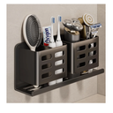 Aluminum Toothbrush Holder Self-Adhesive Hanging Bracket Shower Toothbrush Razor Holder Suitable for Toothbrush, Toothpaste, Razor and Comb etc Bathroom Storage