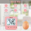 Geevon Smart Night Light Small Digital Alarm Clock with 2 Increasing Beep Alarm, Indoor Temperature, Battery Operated Travel Clock for Bedroom, Bedside, Desk(Pink)