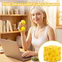 2 Inch Cheese Squishy, Snaps Back Quickly & Non-Sticky Anxiety Relief Toy, Improving Focus, Ideal Sensory Melters for Desk Decor & Stocking Stuffers, Perfect for Office, Home, or School (1, Yellow)