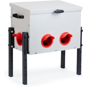 Metal Chicken Feeder with 4 Ports, 30 lbs Metal Poultry Feeder, Height Adjustable Weatherproof Feeding Box for Chickens, Geese, Ducks, Turkeys, Quails (30lbs-4 Ports)