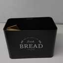 Extra Large Black Farmhouse Bread Box for Kitchen Countertop - Breadbox Holder Fits 2+ Loaves - Bread Storage Container Bin - Rustic Bread Keeper Vintage Metal Kitchen Decor (Black with Wood Lid)