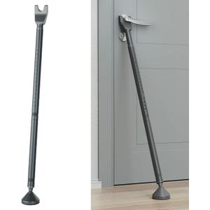 Upgraded Door Security Bar, Strong Safety Door Stoppers, Adjustable Jammer for Home, Apartment, Travel (Black)