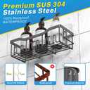 EUDELE 5-Pack Rustproof Stainless Steel Shower Caddy No Drill Adhesive Bathroom Organizer with Large Capacity, Spacious Shower Shelves for Inside Shower, Kitchen & Home Decor Storage-XL Size