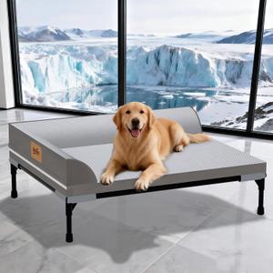 Elevated Cooling Dog Bed, Orthopedic Pet Bed for Extra Large Dogs, Removable Washable Cover, Indoor & Outdoor Raised Pet Cot with Breathable Mesh, Size: 49"*33"*9"