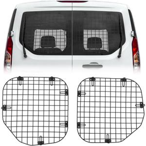 MELIPRON Van Rear Window Security Screen Fit for Ford Transit Connect 2014+ Rear Door, Heavy-Duty Alloy Steel Mesh, Driver & Passenger Side Van Window Guards, 2 Pieces Anti-Theft Easy Self-Install