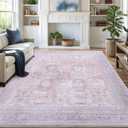 8x10 Area Rugs for Living Room, Bedroom - Machine Washable, Non-Slip Bedside Rug, Large Soft Floor Carpet for Office, Dining Room, Farmhouse and Home Decor, Urban Luxe/Cream