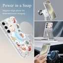 for Samsung Galaxy S24 Case, Compatible with MagSafe, Cute Kawaii Christmas Snowman Magnetic Phone Case, Clear Soft Slim Fit Shockproof Protective Cover for Women Girls