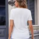 Sosolism V Neck Breastfeeding Shirts Short Sleeve Breathable Nursing Tops Summer Pumping Tshirt for Women (Pink, L)