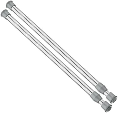 AIZESI Spring Tension Curtain Rod Short Tension Rod (Silver,17"to 28"-2Pcs)