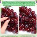 24 Pcs Artificial Grape Rubber Fake Grapes Bunches with Vines Leaves Faux Lifelike Fruits Ornament for Wedding Outdoor Decoration Garden Home, 6 Colors
