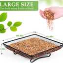 MIXXIDEA Ground Bird Feeder Tray 11x11 Inches, Metal Platform Mesh Seed Tray for Bird Feeders, Great Attracting Garden Yard Decoration for Wild Birds Squirrels Dove,2 Pack