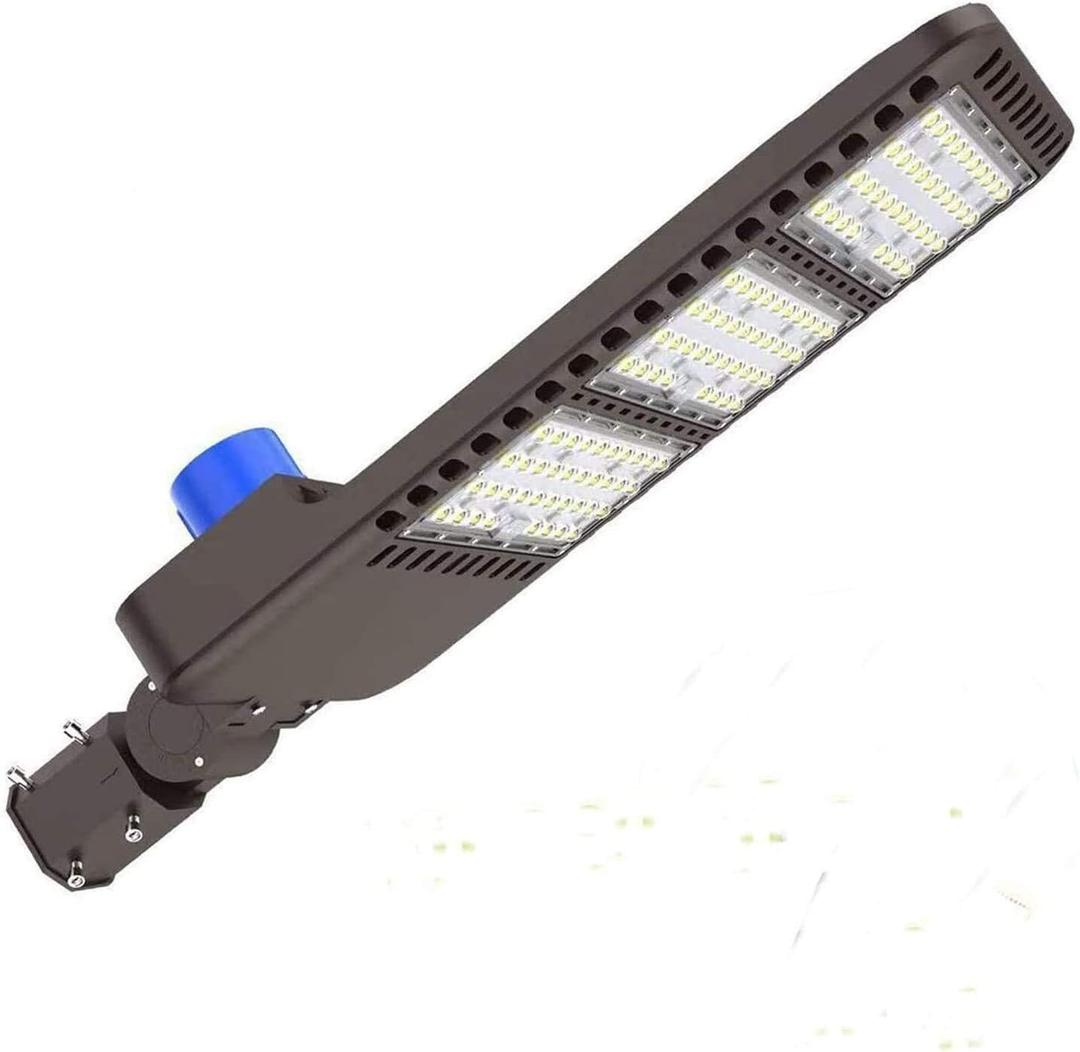 ledmo 36000LM LED Parking Lot Lights 1000W HID/HPS Replacement Adjustable with Dusk to Dawn Photocell Slip Fitter 5000K Flood Outdoor Commercial Shoebox Pole Lighting for Street Yard Stadium 300W