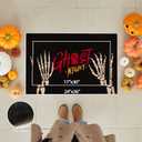 Halloween Door Mat, Halloween Doormat Outdoor Front Door Entrance Absorbent Entry Mat with Non Slip Backing, 17''x30'', Skeleton Black