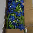 TOCHGREEN 10PCS Artificial Silk Flowers with Long Stems Faux Bulk Babys Breath Flowers Fake Silk Flowers Bouquet for Floral Arrangement Tall Vase Home Wedding Table Centerpieces Decor (Blue)