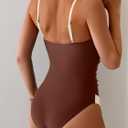 B2prity One Piece Swimsuit for Women Tummy Control Slimming Bathing Suit Color Block Swim Suit Modest Swimwear (S)