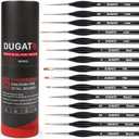 DUGATO Fine Detail Paint Brush Set (15pc) - Miniature Brushes with Ergonomic Triangular Handles & Travel Case for Acrylic, Watercolor, Oil, Models & Warhammer