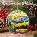 2 x Christmas Ornaments, 2.8 Inch Ceramic Hanging Ornament, Christmas Tree Ornaments, Xmas Decorations, Holiday Decorations, Holiday Party Gifts, and Xmas Gift Ideas - Mountain Range