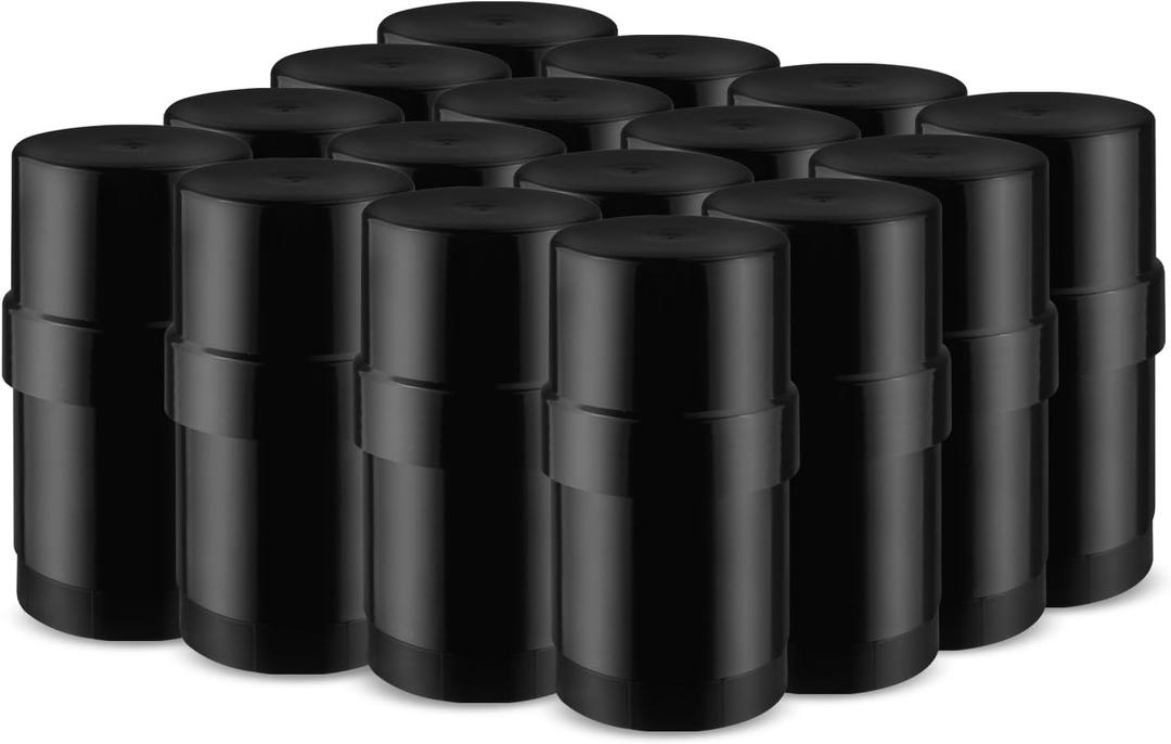 15 Pack 1 oz/30ml Plastic Deodorant Containers,Empty Round Twist-Up Solid Stick Tube Container for Homemade Deodorant,Shaving Soap Stick,Heel Lip Balm,Solid Lotion Bars-Top Filling,Black