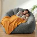 HUGHEAVEN Max Giant Bean Bag Chair, Oversized Bean Bag Sofa for Adults & Teens, Ultra-Soft Comfy Fluffy Floor Lounge Chair with Armrests, Large Bean Bag Couch for Gaming, Reading & Relaxing