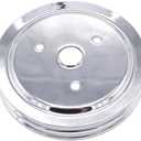 YUCHENSHLP Plated Steel Crankshaft Pulley Double-Groove SWP Short Water Pump - Compatible with Small Block Chevy SBC 262 265 267 283 302 305 307 327 350 400