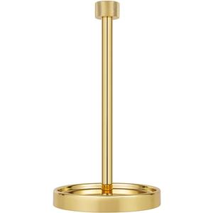Ivilon Countertop Paper Towel Holder - Modern Knurling End Cap Minimalist Design - Color Gold Polished