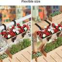 4 Pack Window Box Brackets, Adjustable Planter Box Brackets, Universal Flower Box Bracket for Deck Railing, Heavy Duty Railing Planter Bracket for Balcony, Fence and Garden - Black
