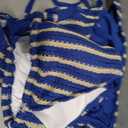 Women's 3 Piece Sexy Triangle Crochet Bikini Set - Halter Tie Side Swimsuit with Cover Up for Beach Vacation 2026 (Blue, L)