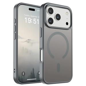 SUPFINE Magnetic for iPhone 17 Pro Case (Compatible with MagSafe)(Military Grade Drop Protection) Translucent Matte Shockproof with Anti-Fingerprint Phone Cover,Gray