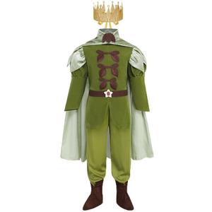 Frog Prince Naveen Costume for Boys Fancy Dress Up Halloween Outfit (For Kids Height: 47-51 Inch, Green)