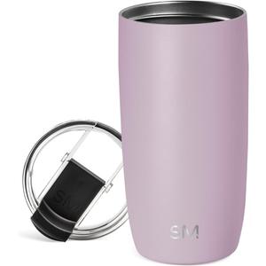 Simple Modern Travel Coffee Mug Tumbler with Flip Lid | Reusable Insulated Stainless Steel Cold Brew Iced Coffee Cup Thermos | Gifts for Women Men Him Her | Voyager Collection | 16oz | Lavender Mist