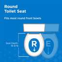 Gerber Round Front Toilet Seat with Cover, Soft Close, No Slam, Quick & Easy Install, Heavy-Duty Plastic, Durable & Fade-Resistant, White GC550129