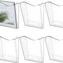 Sintuff 6 Pack Unbreakable Vertical Acrylic Wall File Folder, Single Pocket Wall Mount File Holder Brochure Holder Magazine Paper Organizer for Office and Home, 11 x 3 x 10 Inch, Clear