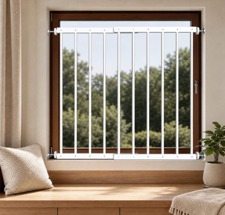 19.49-33.64" Wide Window Guards for Child Safety White 2 Piece