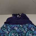 Womens Tankini Bathing Suits with Skirt Two Piece Tummy Control Swimsuits Ladies Swimwear (X-Large, Navy Leaves)