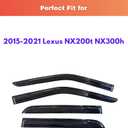 KPY Rain Guards Fit for 2015-2021 Lexus NX200t NX300h, Out-Channel Window Visors Vent Wind Deflectors 4PC, Car Accessories for 15-21 Lexus NX Series