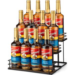 Coffee Syrup Organizer rack, 3 Tier Syrup Holder(12 Bottle Capacity) for coffee bar syrup storage,kitchen condiment organization and wine display.