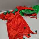 Syhood 5 Pcs Christmas Elf Costume Kids Girls Velvet Elf Costume Santa's Helper Outfit with Hat Shoes Belt Striped Stockings(Fit 7-12 Years Old, Bright Color)