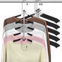 Clothes Hangers Space Saving Shirt Organizer, Non Slip Multi Shirt Hangers for Closet with Foam Padded Closet Organizers and Storage for Sweater Hoodie Blouse Coat Dress Short Black 4 Pack